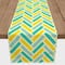 Yellow & Blue Herringbone Indoor/Outdoor Table Runner